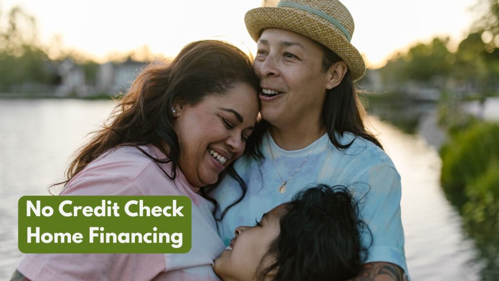 Happy family closing on a home with no credit check financing, Affordable home options
